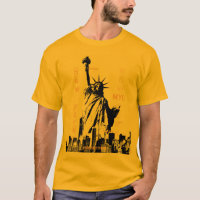 Nyc Manhattan Liberty Statue Mens Gold Color