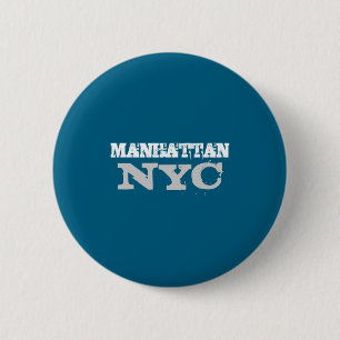 Nyc Manhattan New York City Elegant Black Template Button