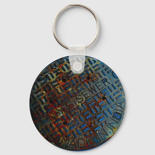 NYC Manhole Cover Keychain (Front)