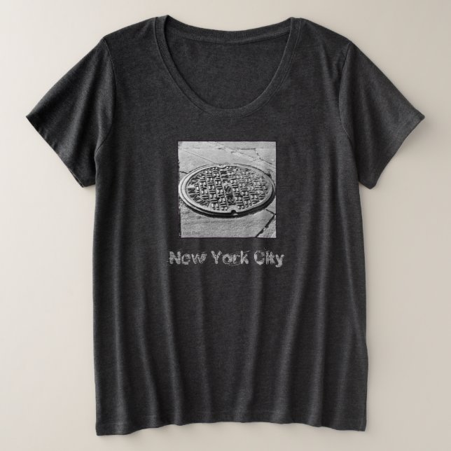 NYC Manhole Cover Ladies' Plus-size T-shirt (Design Front)