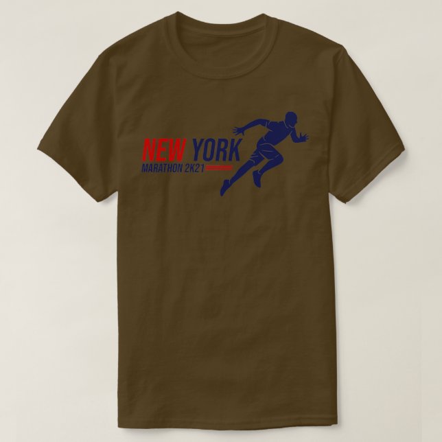 NYC Marathon Run 2021 Marathon Runner T-Shirt (Design Front)