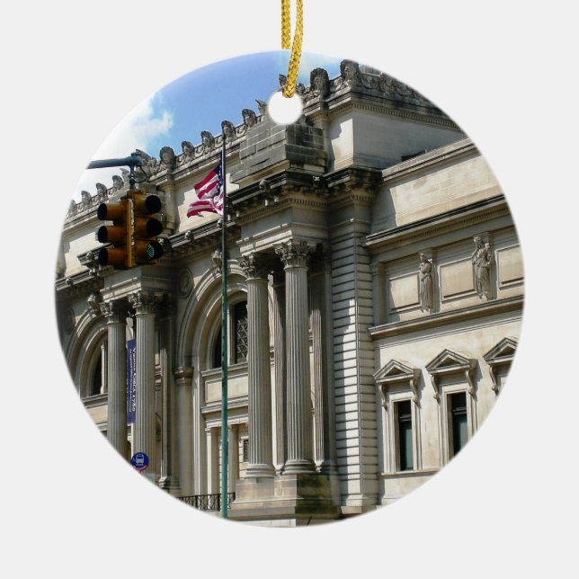 NYC Metropolitan Museum Ceramic Ornament (Front)