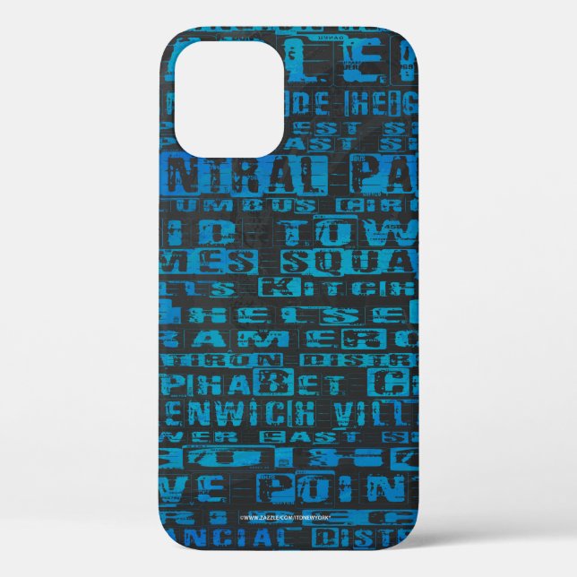 NYC Neighborhoods Blue Case-Mate iPhone Case (Back)