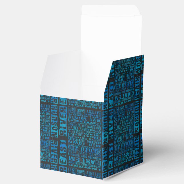 NYC Neighborhoods Blue Favor Boxes (Opened)