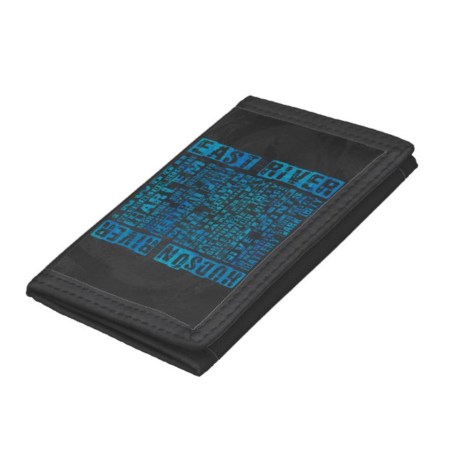NYC Neighborhoods Blue Trifold Wallet (Bottom)