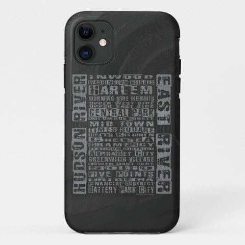 NYC Neighborhoods Gray iPhone 11 Case