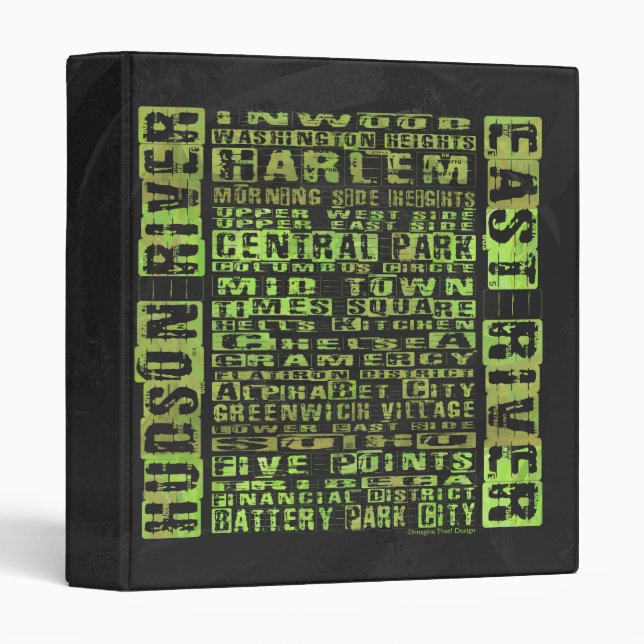NYC Neighborhoods Green Binder (Front/Spine)
