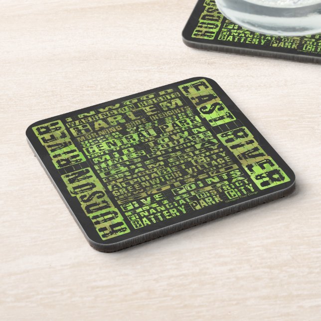 NYC Neighborhoods Green Coaster (Left Side)