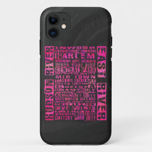 NYC Neighborhoods Hot Pink iPhone 11 Case