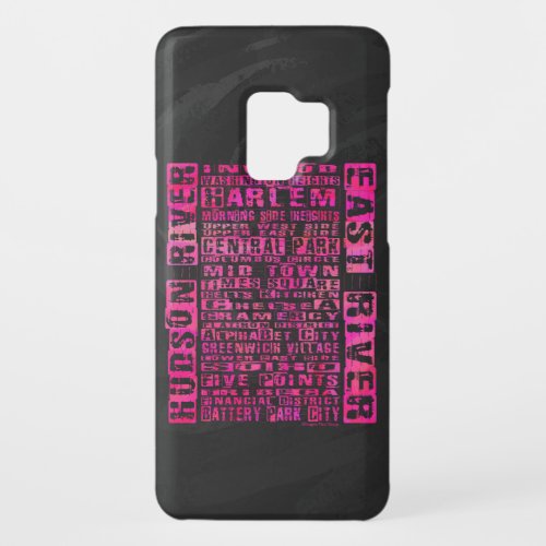 NYC Neighborhoods Hot Pink Case_Mate Samsung Galaxy S9 Case