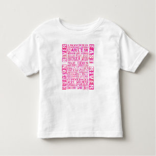 NYC Neighborhoods Hot Pink Toddler T-shirt