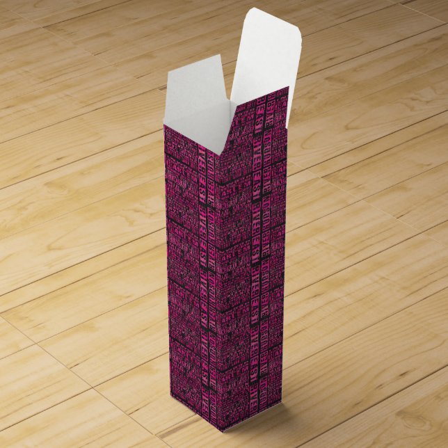 NYC Neighborhoods Hot Pink Wine Box (Opened)