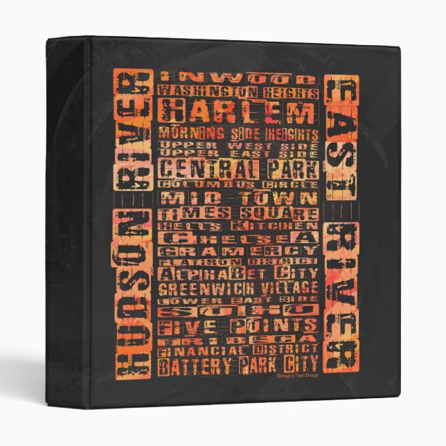 NYC Neighborhoods Orange Binder (Front/Spine)