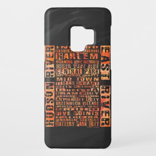 NYC Neighborhoods Orange Case_Mate Samsung Galaxy S9 Case