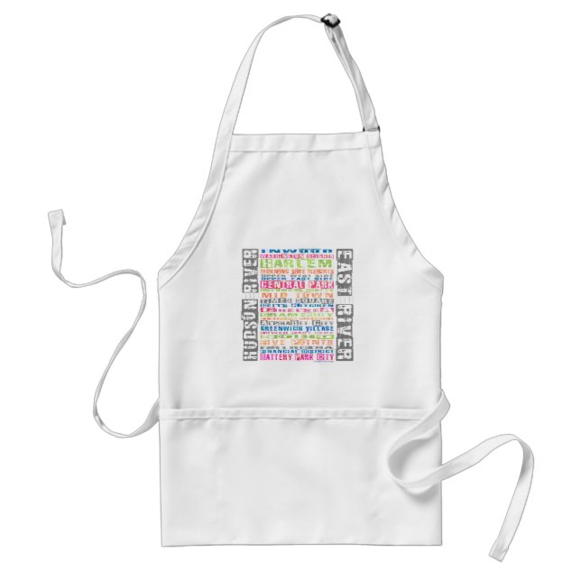 NYC Neighborhoods Rainbow Adult Apron (Front)