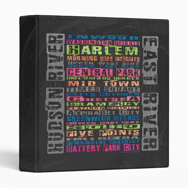 NYC Neighborhoods Rainbow Binder (Front/Spine)