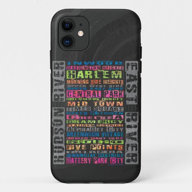 NYC Neighborhoods Rainbow Case-Mate iPhone Case (Back)