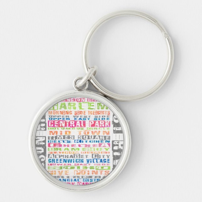 NYC Neighborhoods Rainbow Keychain (Front)