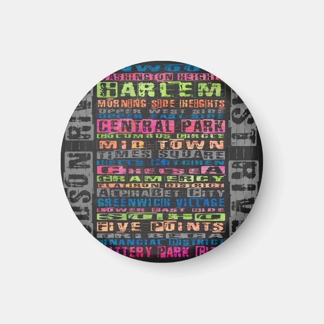 NYC Neighborhoods Rainbow Magnet (Front)