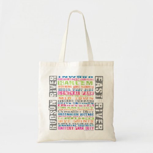 NYC Neighborhoods Rainbow Tote Bag