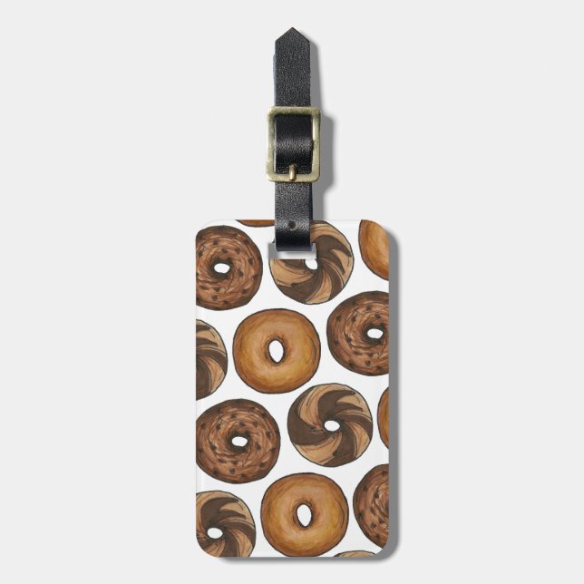 NYC New York Bagels Personalized Luggage Tag (Front Vertical)