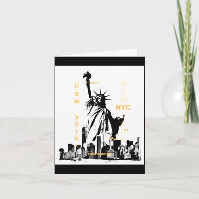 Nyc New York Brooklyn Bridge Liberty Statue Mens _ Card (Front)