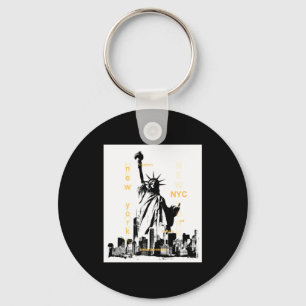 Nyc New York Brooklyn Bridge Liberty Statue Mens _ Keychain