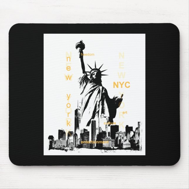 Nyc New York Brooklyn Bridge Liberty Statue Mens _ Mouse Pad (Front)