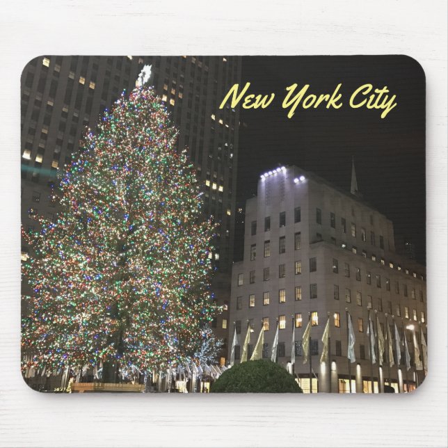NYC New York Christmas Tree Rockefeller Center Mouse Pad (Front)