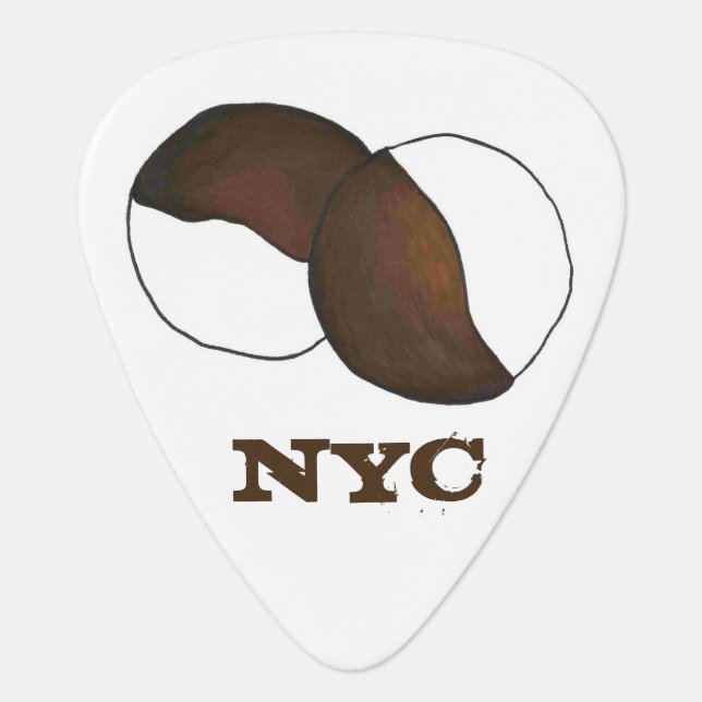 NYC New York City Black and White Cookie Cookies Guitar Pick (Front)