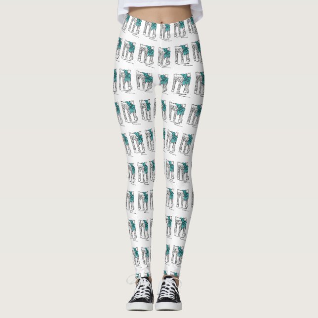 NYC New York City Brooklyn Bridge Hanukkah Holiday Leggings (Front)