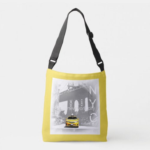 Nyc New York City Brooklyn Yellow Taxi Fashionable Crossbody Bag