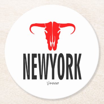 NYC New York City by VIMAGO Round Paper Coaster NYC New York City by VIMAGO Round Paper Coaster