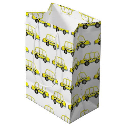 NYC New York City Checkered Yellow Taxi Cab Medium Gift Bag