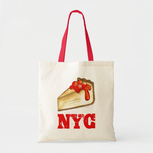 NYC New York City Cherry Cheesecake Slice Food Bag (Front)