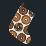 NYC New York City Deli Marble Rye Plain Bagel Small Christmas Stocking<br><div class="desc">Christmas stocking features an original marker illustration of three delicious classic NYC bagels: marble rye, plain, and cinnamon raisin. Perfect for a one-of-a-kind holiday decoration! This design is also available on other products. Don't see what you're looking for? Need help with customization? Contact Rebecca to have something designed just for...</div>