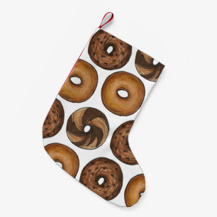 NYC New York City Deli Marble Rye Plain Bagel Small Christmas Stocking