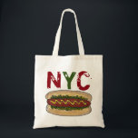 NYC New York City Hotdog Hot Dog Dogs Relish Bag<br><div class="desc">Tote bag features an original New York City themed illustration. Perfect for anyone who lives in or loves NYC!</div>