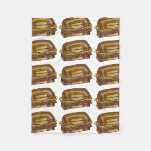 NYC New York City Jewish Deli Reuben Sandwich Fleece Blanket