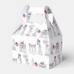 NYC New York City July 4th Patriotic Fireworks USA Favor Boxes