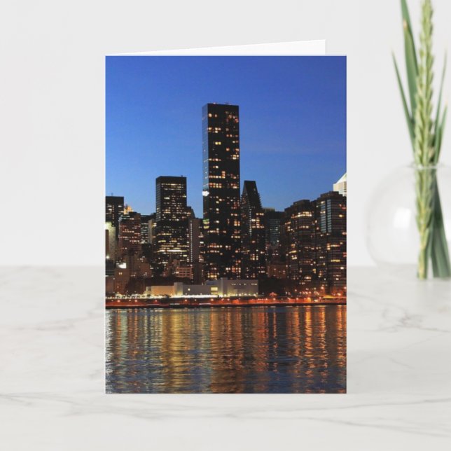 NYC New York City Manhattan Night Card (Front)