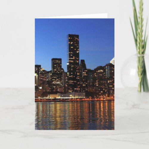 NYC New York City Manhattan Night Card