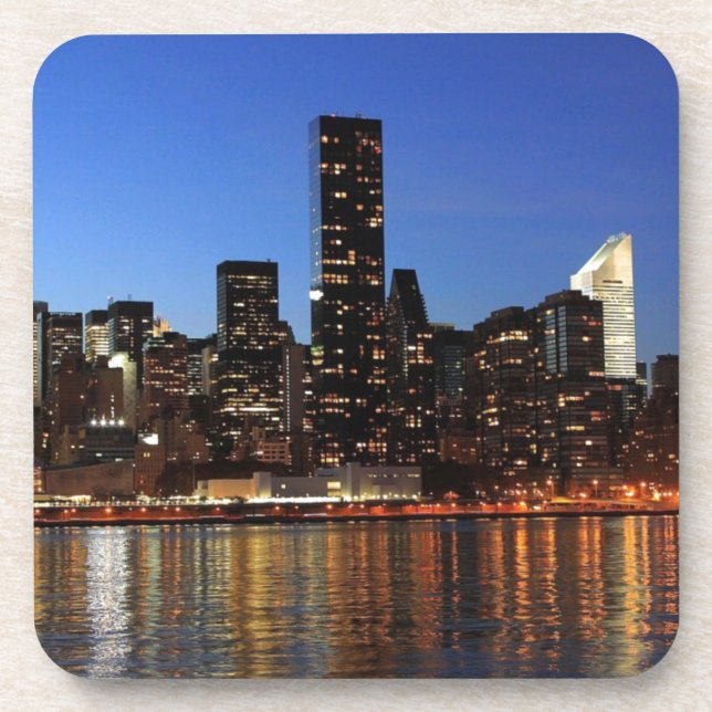 NYC New York City Manhattan Night Drink Coaster (Front)