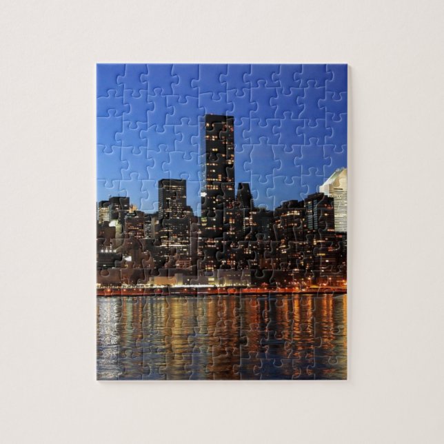 NYC New York City Manhattan Night Jigsaw Puzzle (Vertical)
