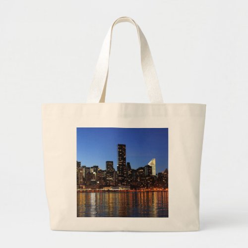 NYC New York City Manhattan Night Large Tote Bag