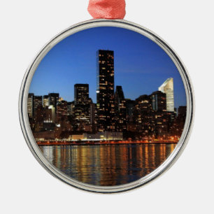 NYC New York City Manhattan Night Metal Ornament