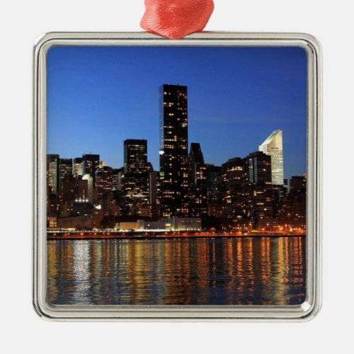 NYC New York City Manhattan Night Metal Ornament