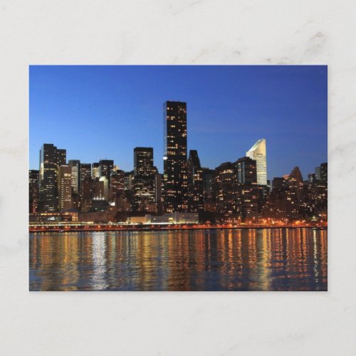 NYC New York City Manhattan Night Postcard
