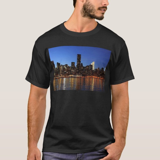 NYC New York City Manhattan Night T-Shirt (Front)