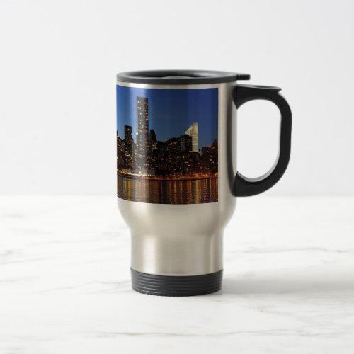 NYC New York City Manhattan Night Travel Mug